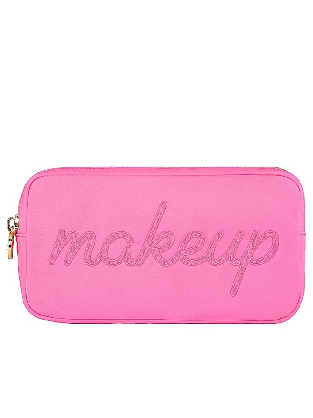 Stoney Clover Lane Makeup Embroidered Pouch In Bubblegum
